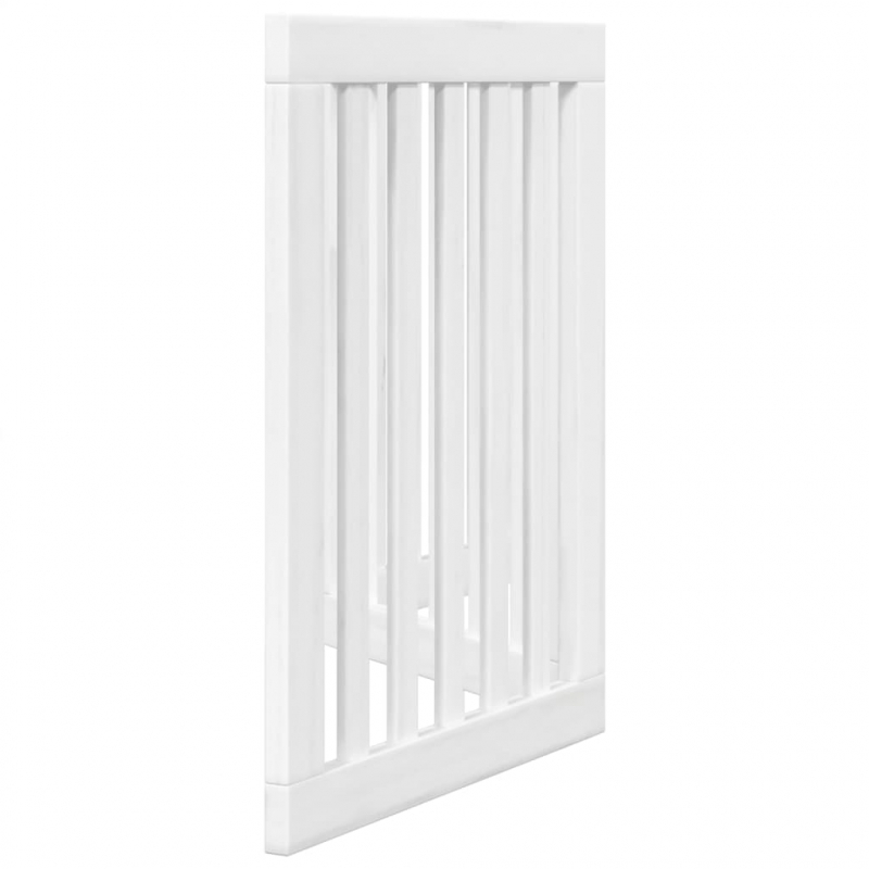 3-tlg. Hundetor Faltbar Weiß 150 cm Pappelholz