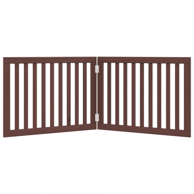 2-tlg. Hundetor Faltbar Braun 160 cm Pappelholz
