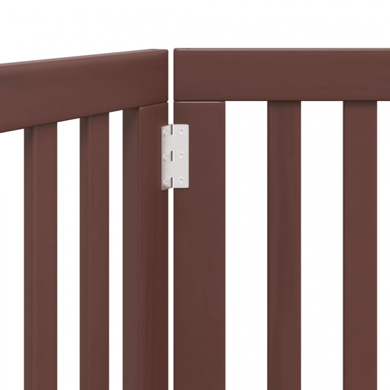 2-tlg. Hundetor Faltbar Braun 160 cm Pappelholz