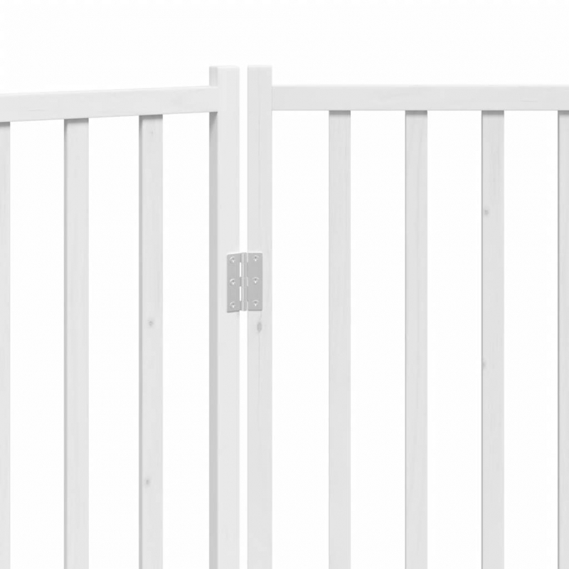 2-tlg. Hundetor Faltbar Weiß 160 cm Massivholz Tanne