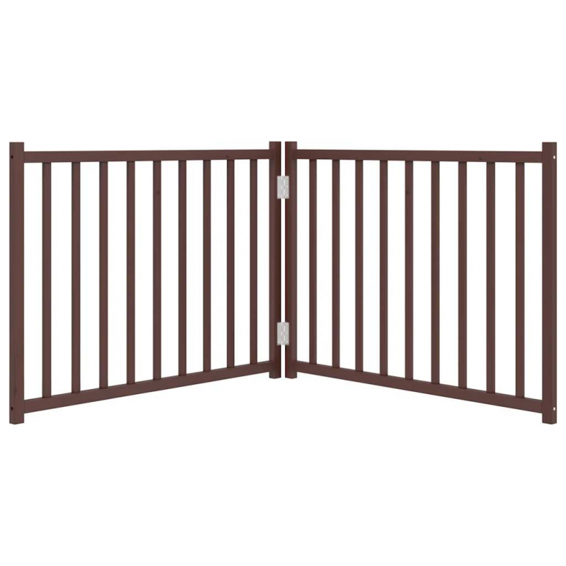 2-tlg. Hundetor Faltbar Braun Eiche 160 cm Massivholz Tanne