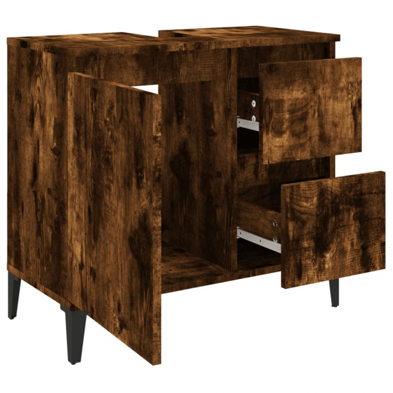 Badschrank Räuchereiche 65x33x60 cm Holzwerkstoff