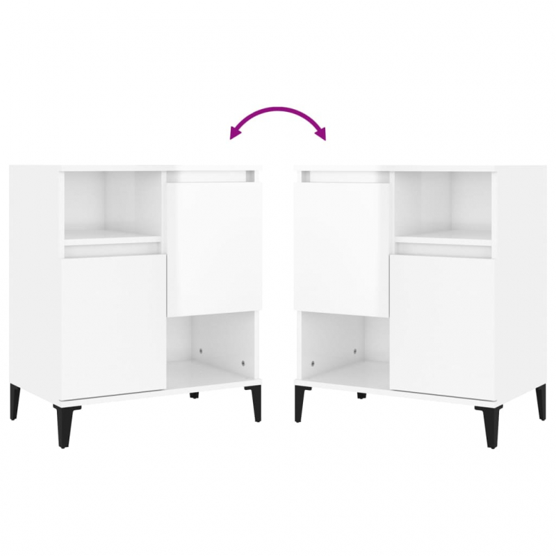 Sideboard Hochglanz-Weiß 60x35x70 cm Holzwerkstoff