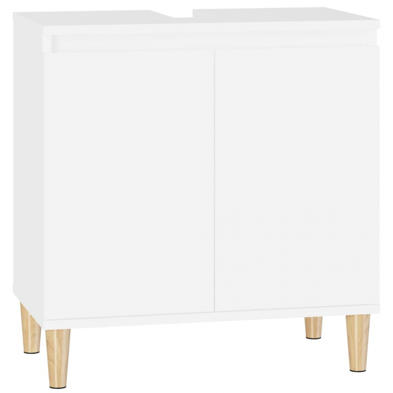 Waschbeckenunterschrank Weiß 58x33x60 cm Holzwerkstoff