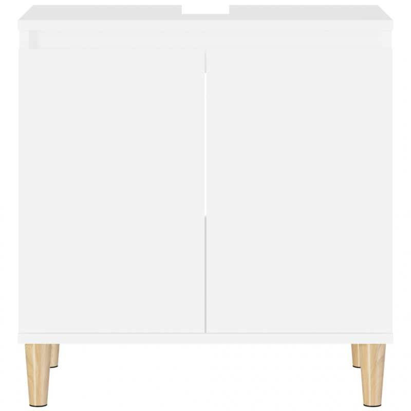 Waschbeckenunterschrank Weiß 58x33x60 cm Holzwerkstoff