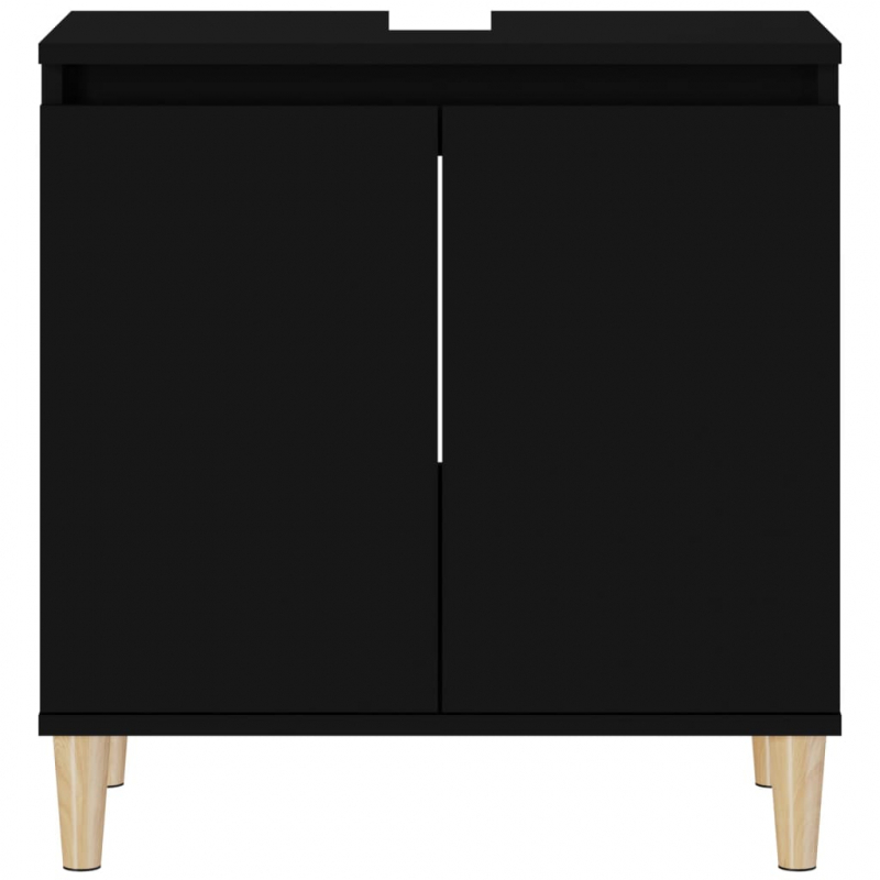 Waschbeckenunterschrank Schwarz 58x33x60 cm Holzwerkstoff