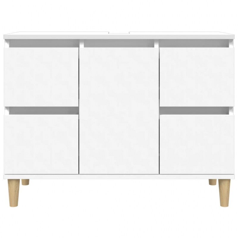 Waschbeckenunterschrank Weiß 80x33x60 cm Holzwerkstoff