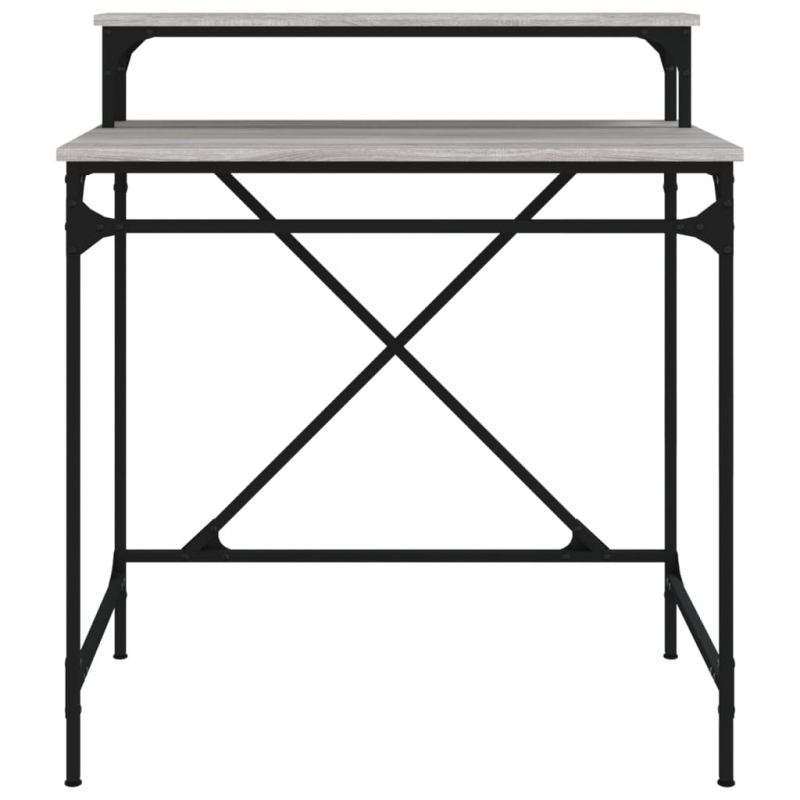 Schreibtisch Grau Sonoma 80x50x90 cm Holzwerkstoff und Eisen