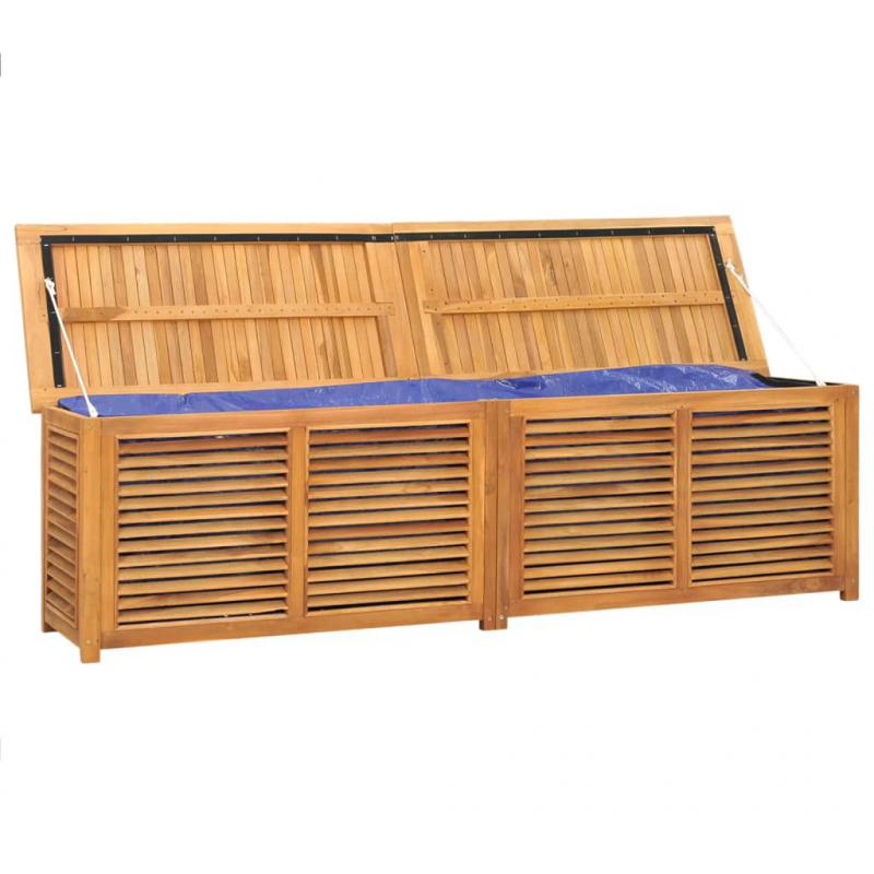 Gartenbox mit Beutel 200x50x55 cm Massivholz Teak