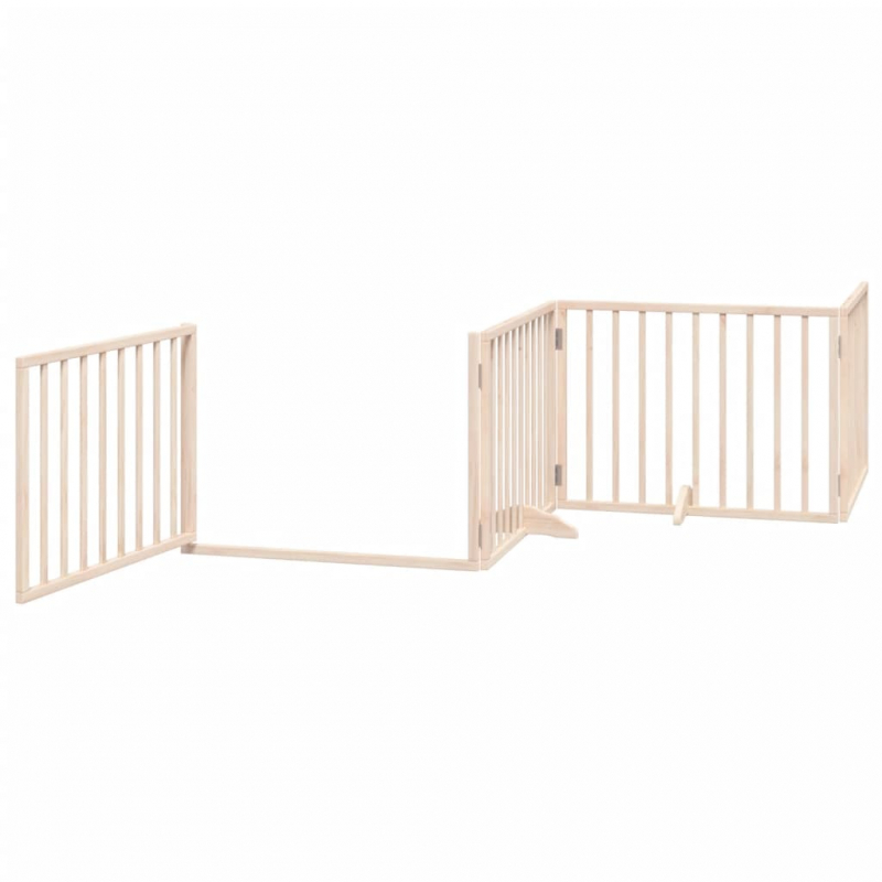 12-tlg. Hundetor mit Tür Faltbar 960 cm Pappelholz