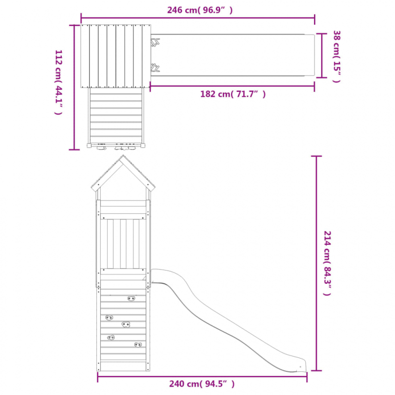 Spielturm Massivholz Douglasie
