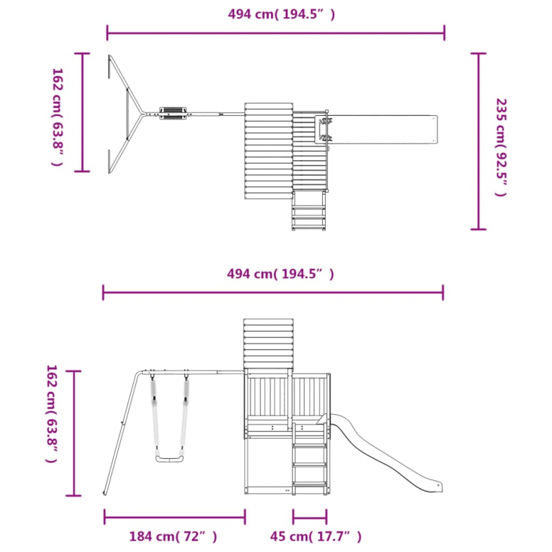 Spielturm Imprägniertes Kiefernholz