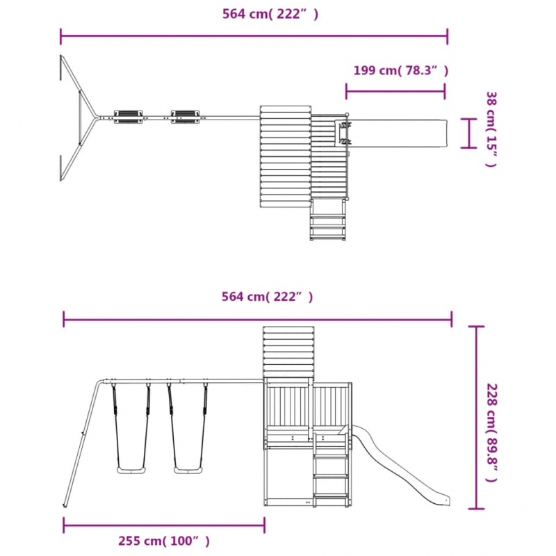 Spielturm Imprägniertes Kiefernholz