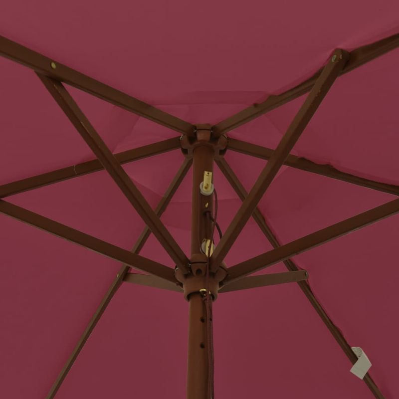 Sonnenschirm mit Holzmast Bordeauxrot 196x231 cm