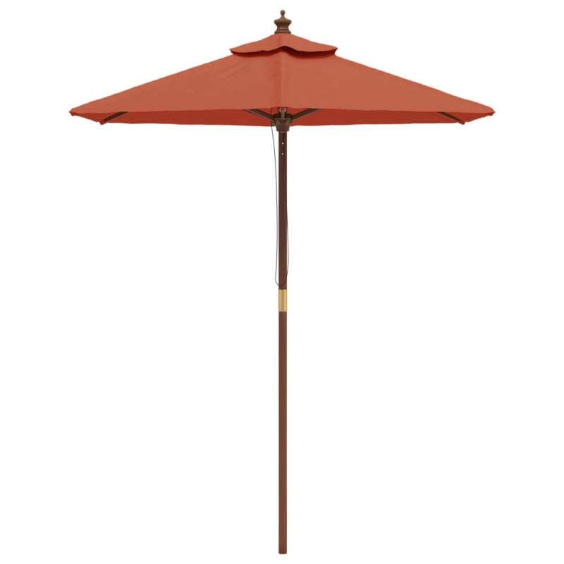 Sonnenschirm mit Holzmast Terrakotta 196x231 cm