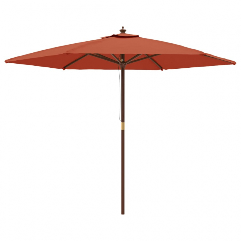 Sonnenschirm mit Holzmast Terrakotta 299x240 cm