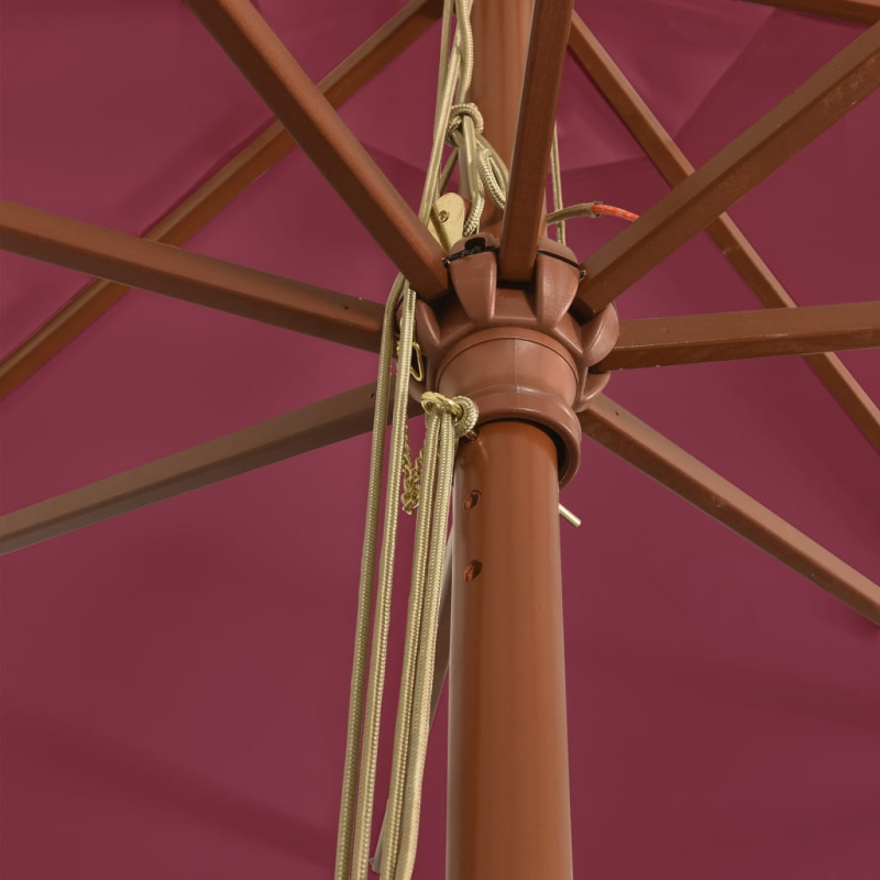 Sonnenschirm mit Holzmast Bordeauxrot 400x273 cm