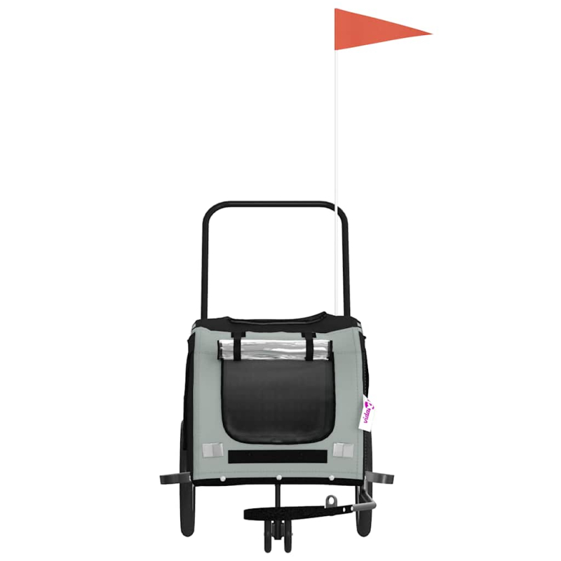 Fahrradanhänger Hunde Grau und Schwarz Oxford-Gewebe und Eisen