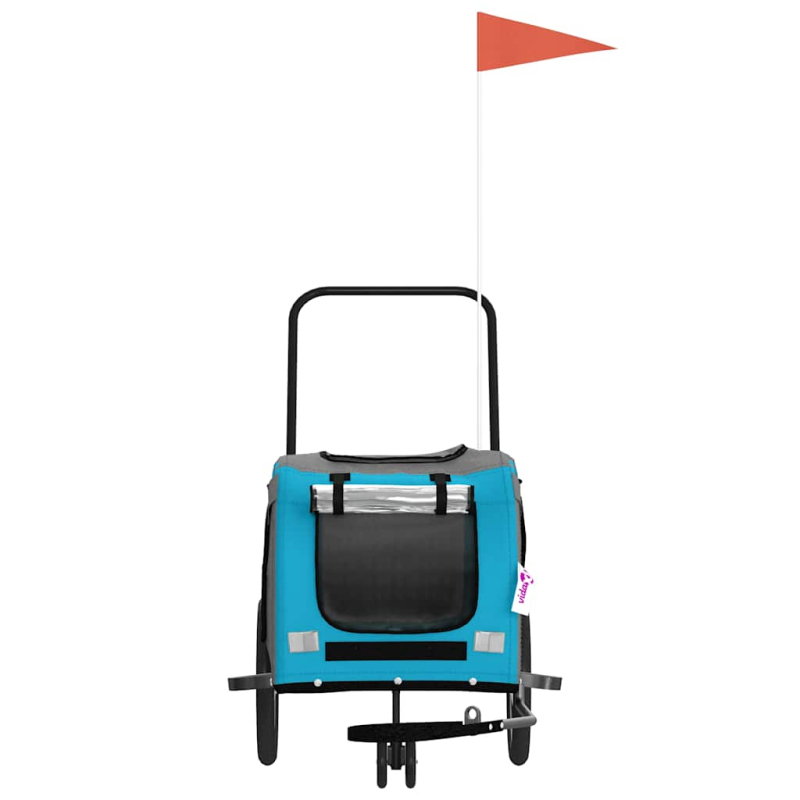 Fahrradanhänger Hunde Blau und Grau Oxford-Gewebe und Eisen