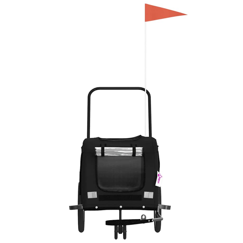 Fahrradanhänger Hunde Schwarz Oxford-Gewebe und Eisen