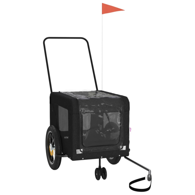 Fahrradanhänger Hunde Schwarz Oxford-Gewebe und Eisen