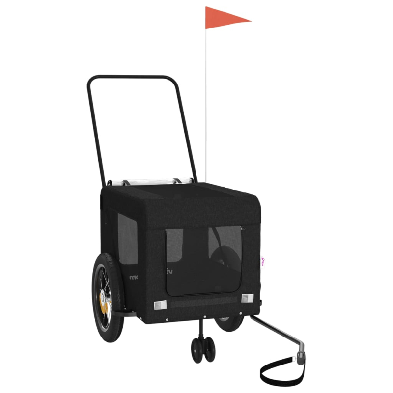 Fahrradanhänger Hunde Schwarz Oxford-Gewebe und Eisen