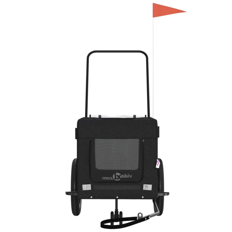 Fahrradanhänger Hunde Schwarz Oxford-Gewebe und Eisen