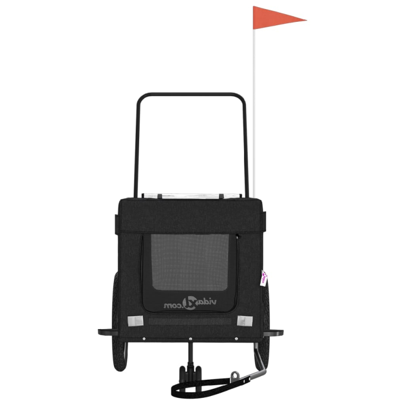 Fahrradanhänger Hunde Schwarz Oxford-Gewebe und Eisen