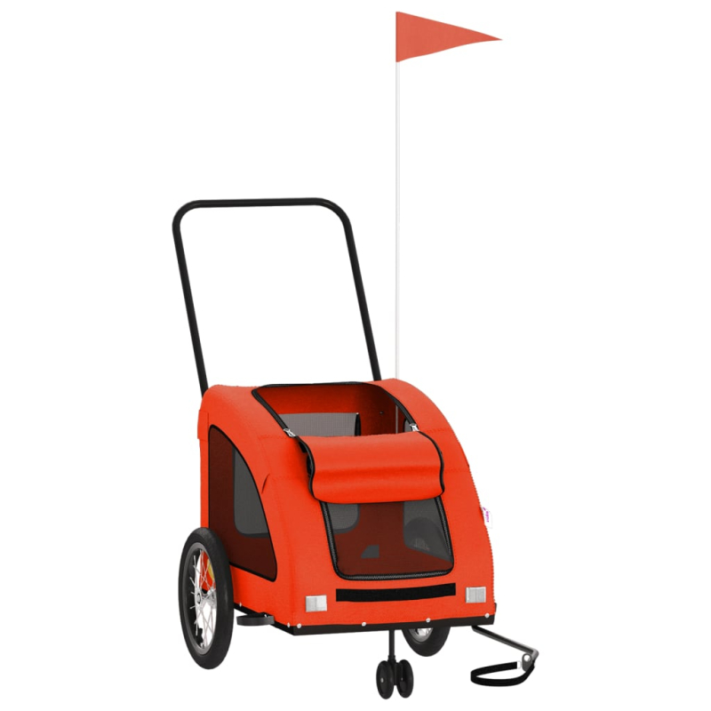 Fahrradanhänger für Hunde Orange Oxford-Gewebe und Eisen