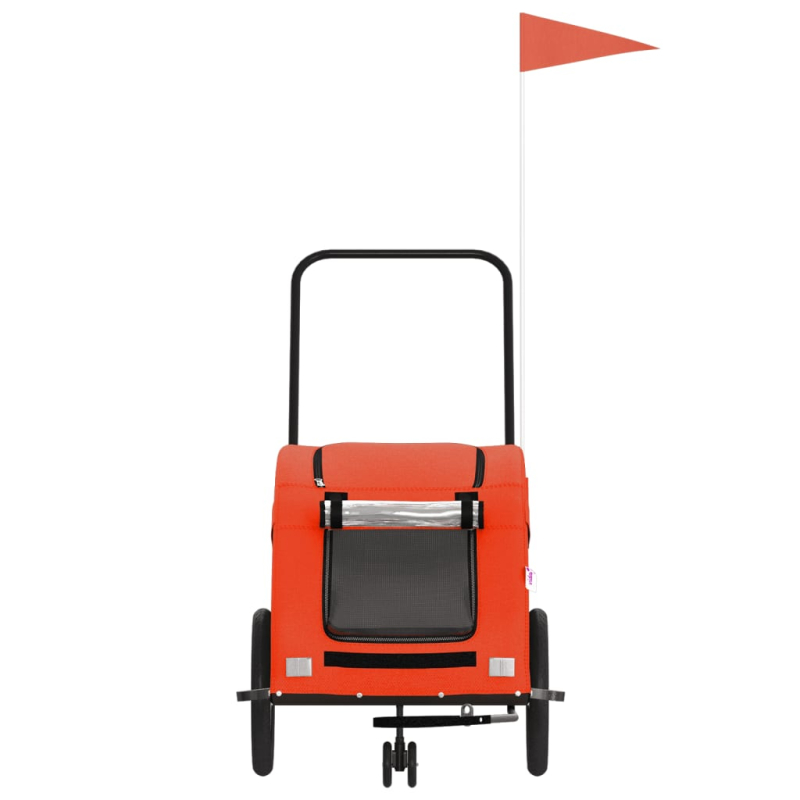 Fahrradanhänger für Hunde Orange Oxford-Gewebe und Eisen