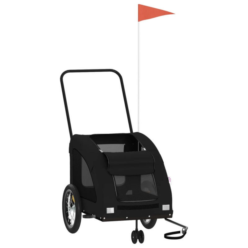 Fahrradanhänger Hunde Schwarz Oxford-Gewebe und Eisen