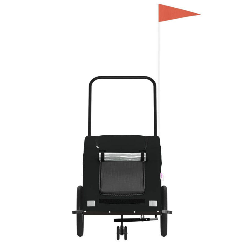 Fahrradanhänger Hunde Schwarz Oxford-Gewebe und Eisen