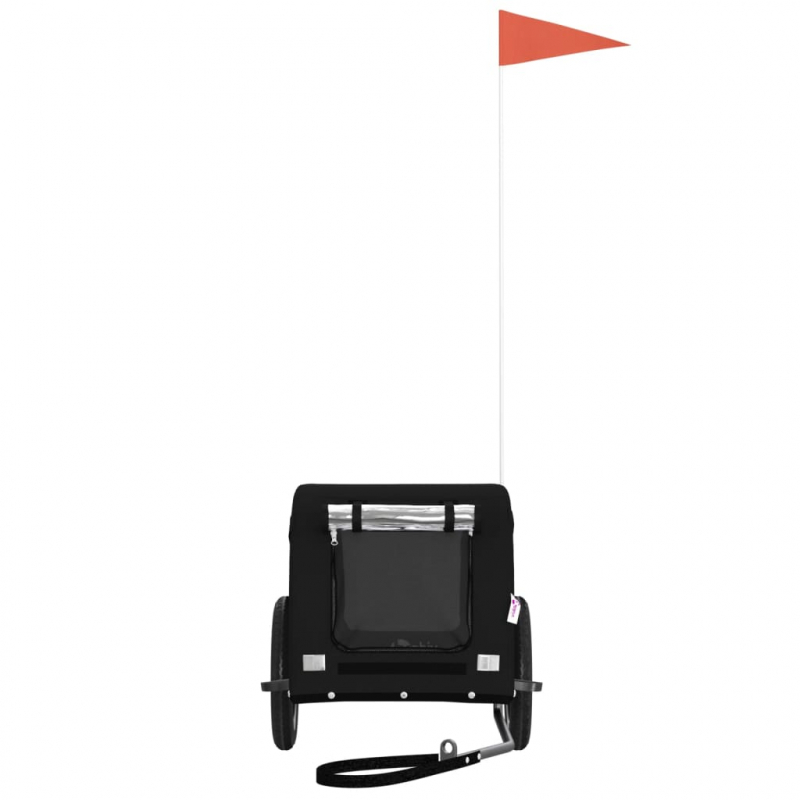 Fahrradanhänger Hunde Schwarz Oxford-Gewebe und Eisen