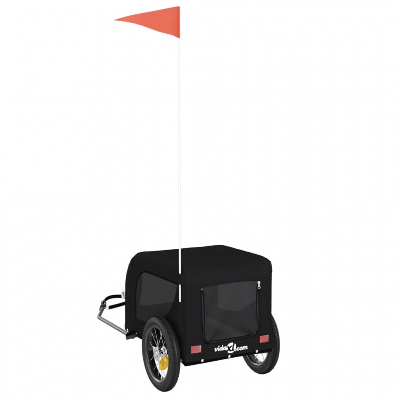 Fahrradanhänger Hunde Schwarz Oxford-Gewebe und Eisen