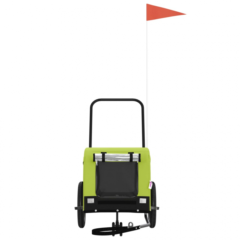 Fahrradanhänger Hunde Grün und Schwarz Oxford-Gewebe & Eisen