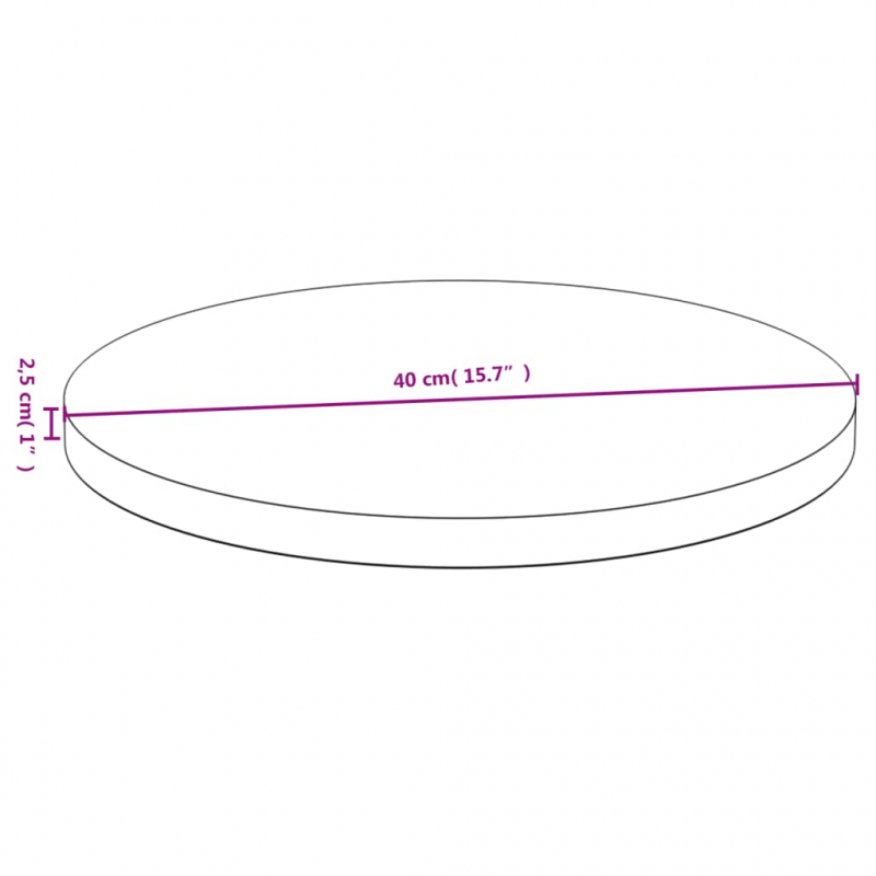 Tischplatte Ø40x2,5 cm Bambus