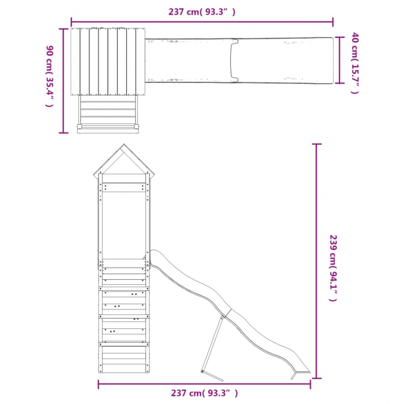 Spielturm Massivholz Douglasie