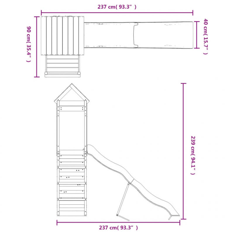 Spielturm Imprägniertes Kiefernholz
