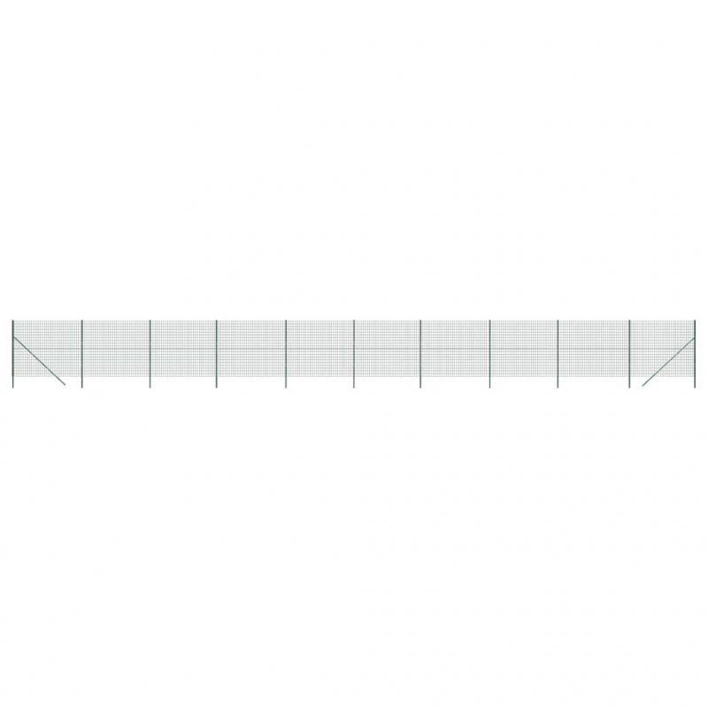 Maschendrahtzaun Grün 1,6x25 m Verzinkter Stahl
