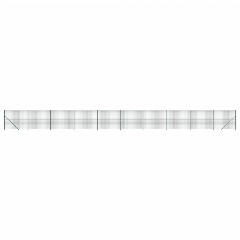 Maschendrahtzaun mit Bodenflansch Grün 2x25 m