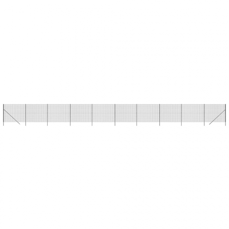 Maschendrahtzaun Anthrazit 1,6x25 m Verzinkter Stahl