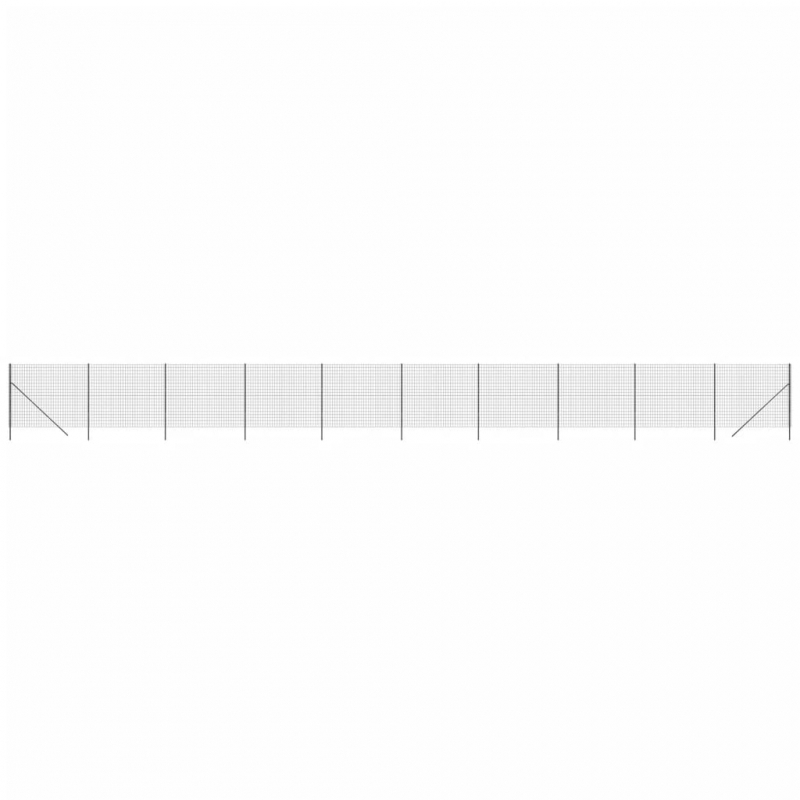 Maschendrahtzaun Anthrazit 1,4x25 m Verzinkter Stahl