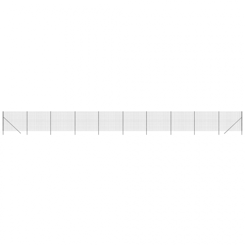 Maschendrahtzaun Anthrazit 1,8x25 m Verzinkter Stahl