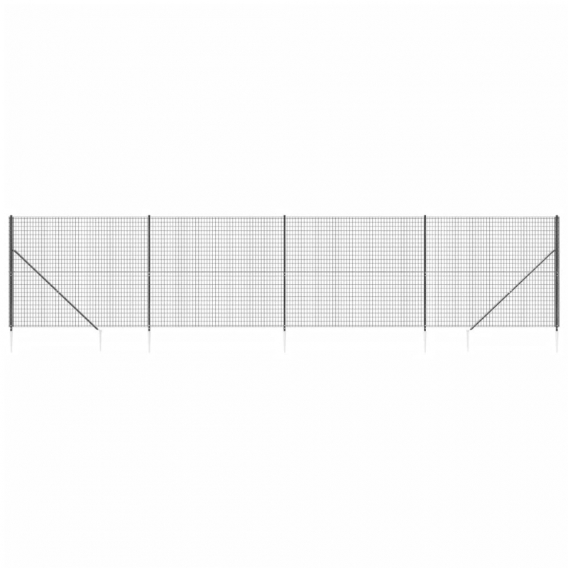 Maschendrahtzaun mit Bodenhülsen Anthrazit 1,6x10 m