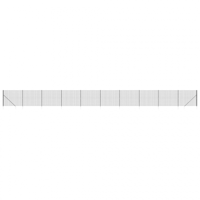 Maschendrahtzaun mit Bodenhülsen Anthrazit 2x25 m