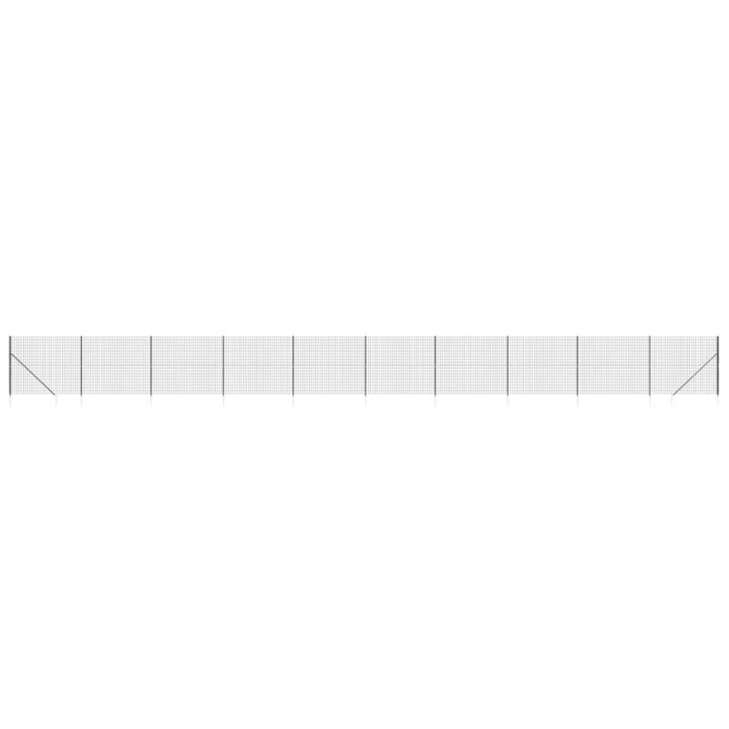 Maschendrahtzaun mit Bodenhülsen Anthrazit 1,6x25 m