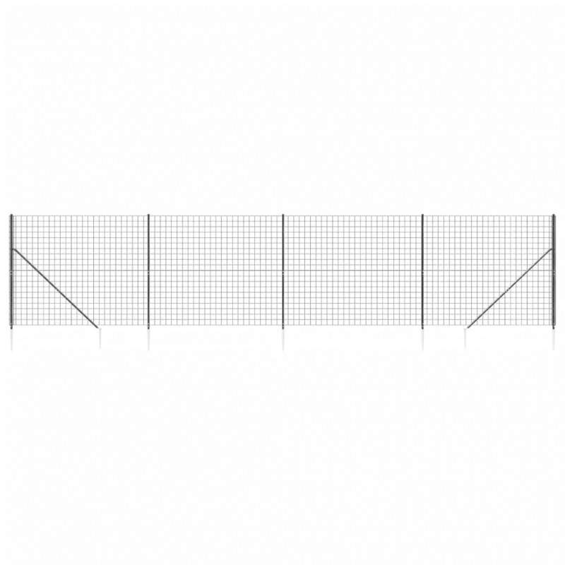 Maschendrahtzaun mit Bodenhülsen Anthrazit 1,4x10 m