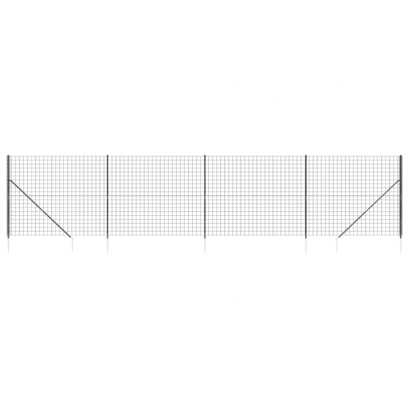 Maschendrahtzaun mit Bodenhülsen Anthrazit 1,6x10 m