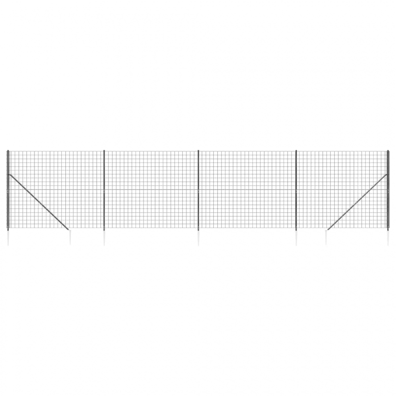 Maschendrahtzaun mit Bodenhülsen Anthrazit 2,2x10 m