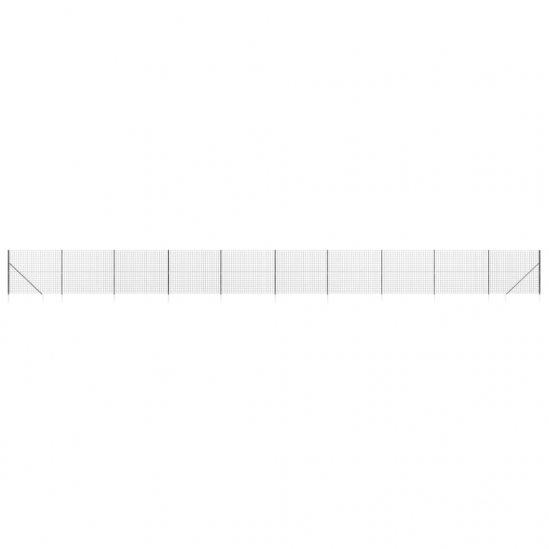 Maschendrahtzaun mit Bodenhülsen Anthrazit 1,4x25 m
